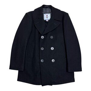 STERLINGWEAR Anchor Collection WOOL Luxury Nautical Winter Pea Coat Mens Large